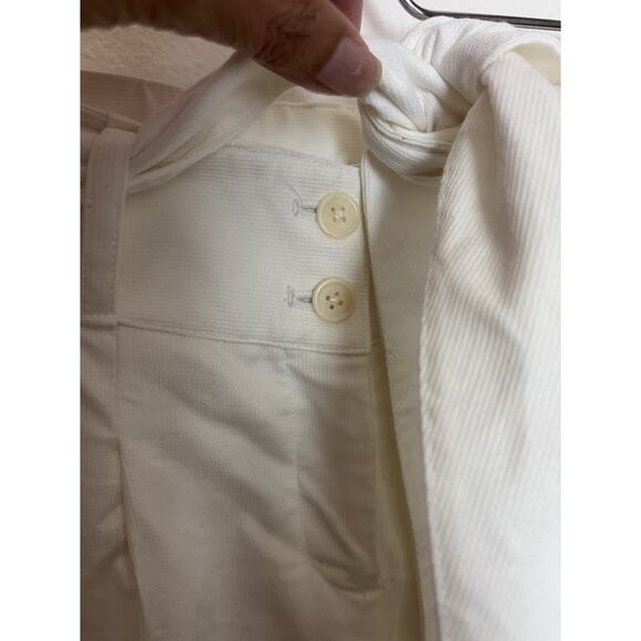 Tocca White Fine Corduroy Low Rise Wide Leg Belted Pants Women’s Sz 2 Vintage - Picture 3 of 9